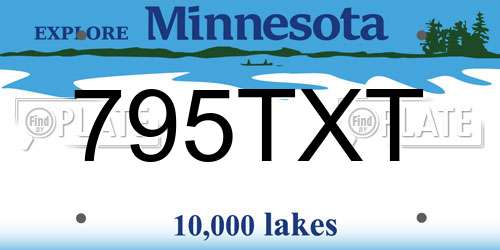 795TXT Minnesota License Plate