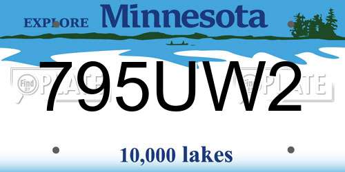 795UW2 Minnesota License Plate
