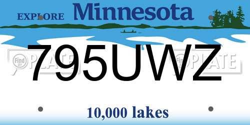 795UWZ Minnesota License Plate