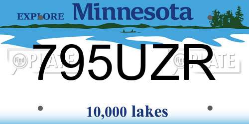 795UZR Minnesota License Plate
