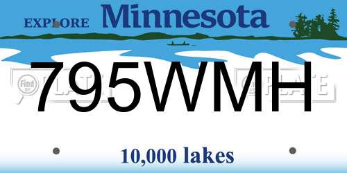 795WMH Minnesota License Plate