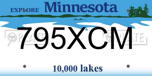 795XCM Minnesota License Plate