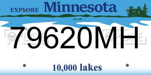 79620MH Minnesota License Plate