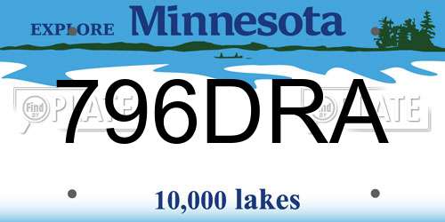 796DRA Minnesota License Plate