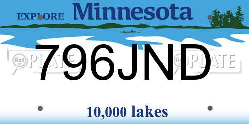 796JND Minnesota License Plate