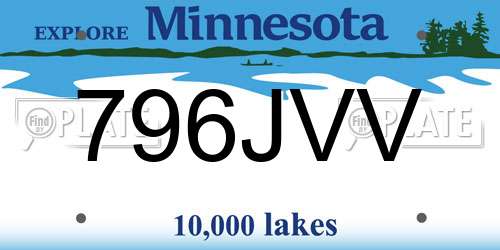 796JVV Minnesota License Plate