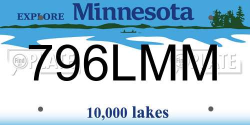 796LMM Minnesota License Plate