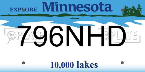 796NHD Minnesota License Plate