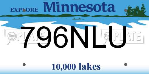 796NLU Minnesota License Plate