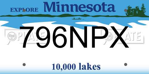 796NPX Minnesota License Plate
