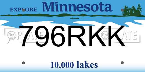 796RKK Minnesota License Plate
