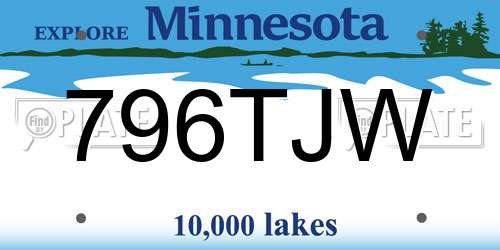 796TJW Minnesota License Plate