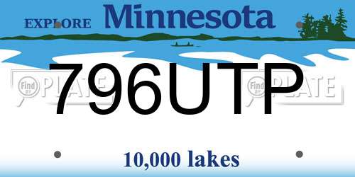 796UTP Minnesota License Plate