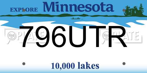 796UTR Minnesota License Plate