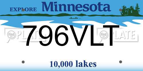 796VLT Minnesota License Plate