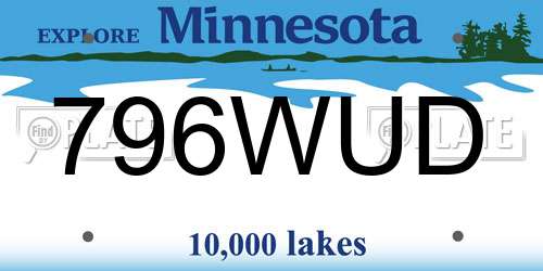796WUD Minnesota License Plate