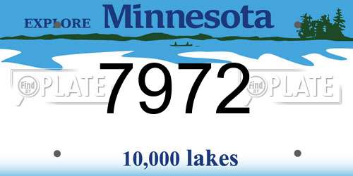 7972 Minnesota License Plate