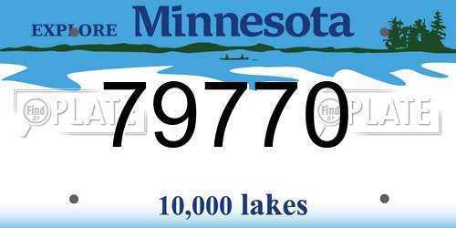79770 Minnesota License Plate