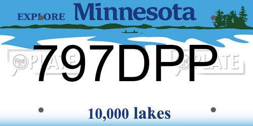 797DPP Minnesota License Plate