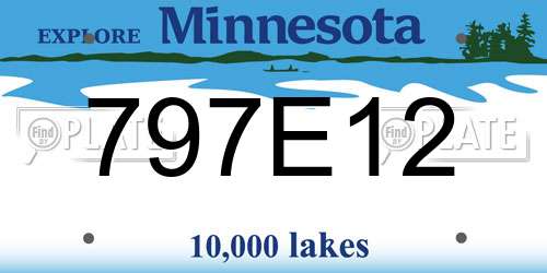 797E12 Minnesota License Plate
