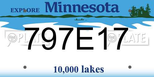 797E17 Minnesota License Plate