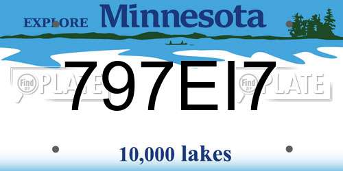 797EI7 Minnesota License Plate