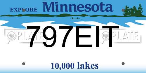 797EIT Minnesota License Plate
