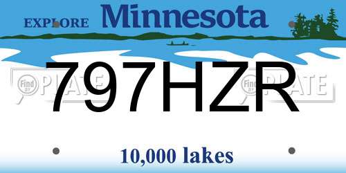797HZR Minnesota License Plate