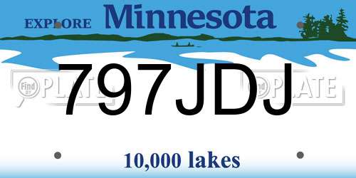 797JDJ Minnesota License Plate