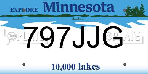 797JJG Minnesota License Plate