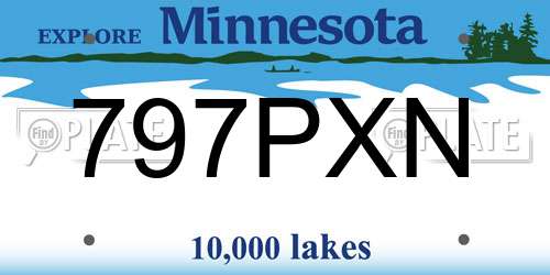 797PXN Minnesota License Plate