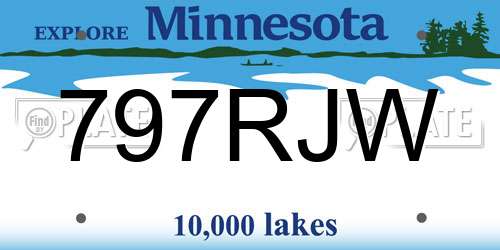 797RJW Minnesota License Plate
