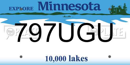 797UGU Minnesota License Plate