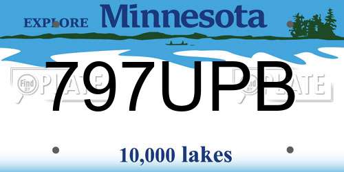 797UPB Minnesota License Plate