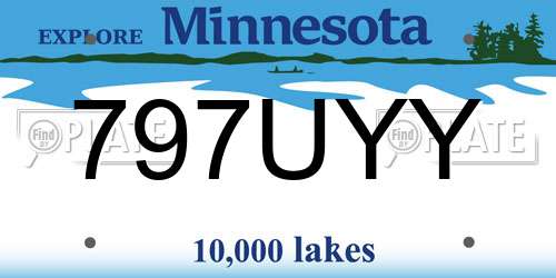 797UYY Minnesota License Plate