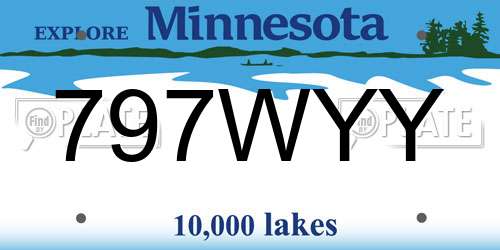 797WYY Minnesota License Plate