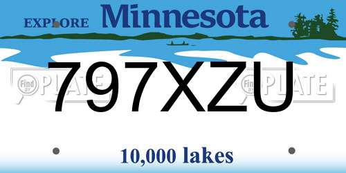 797XZU Minnesota License Plate