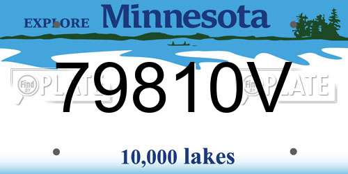 79810V Minnesota License Plate