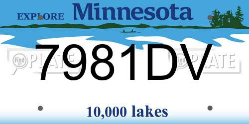 7981DV Minnesota License Plate