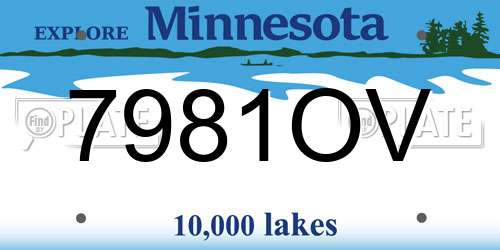 7981OV Minnesota License Plate