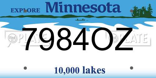 7984OZ Minnesota License Plate