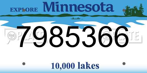7985366 Minnesota License Plate