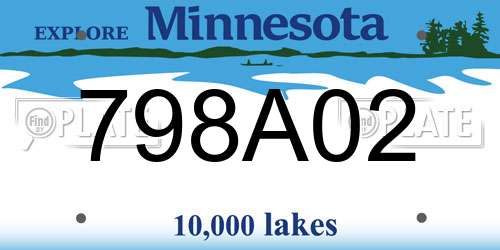 798A02 Minnesota License Plate
