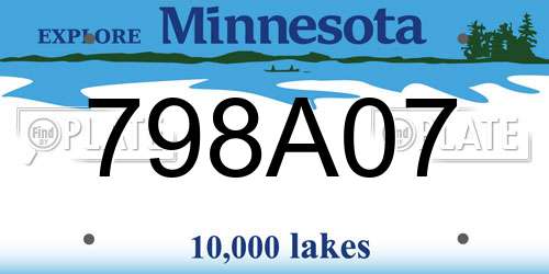 798A07 Minnesota License Plate
