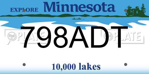 798ADT Minnesota License Plate