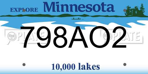 798AO2 Minnesota License Plate