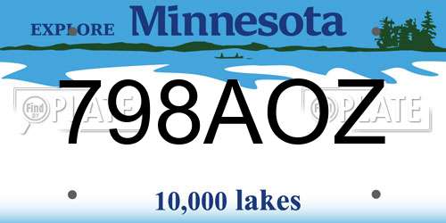 798AOZ Minnesota License Plate