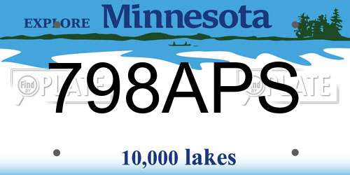 798APS Minnesota License Plate
