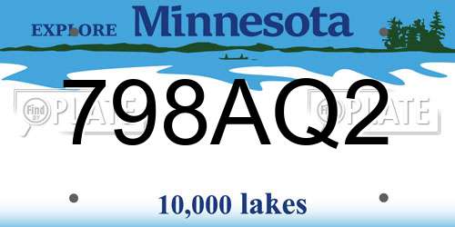 798AQ2 Minnesota License Plate