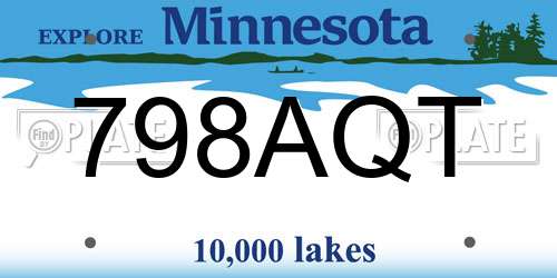 798AQT Minnesota License Plate